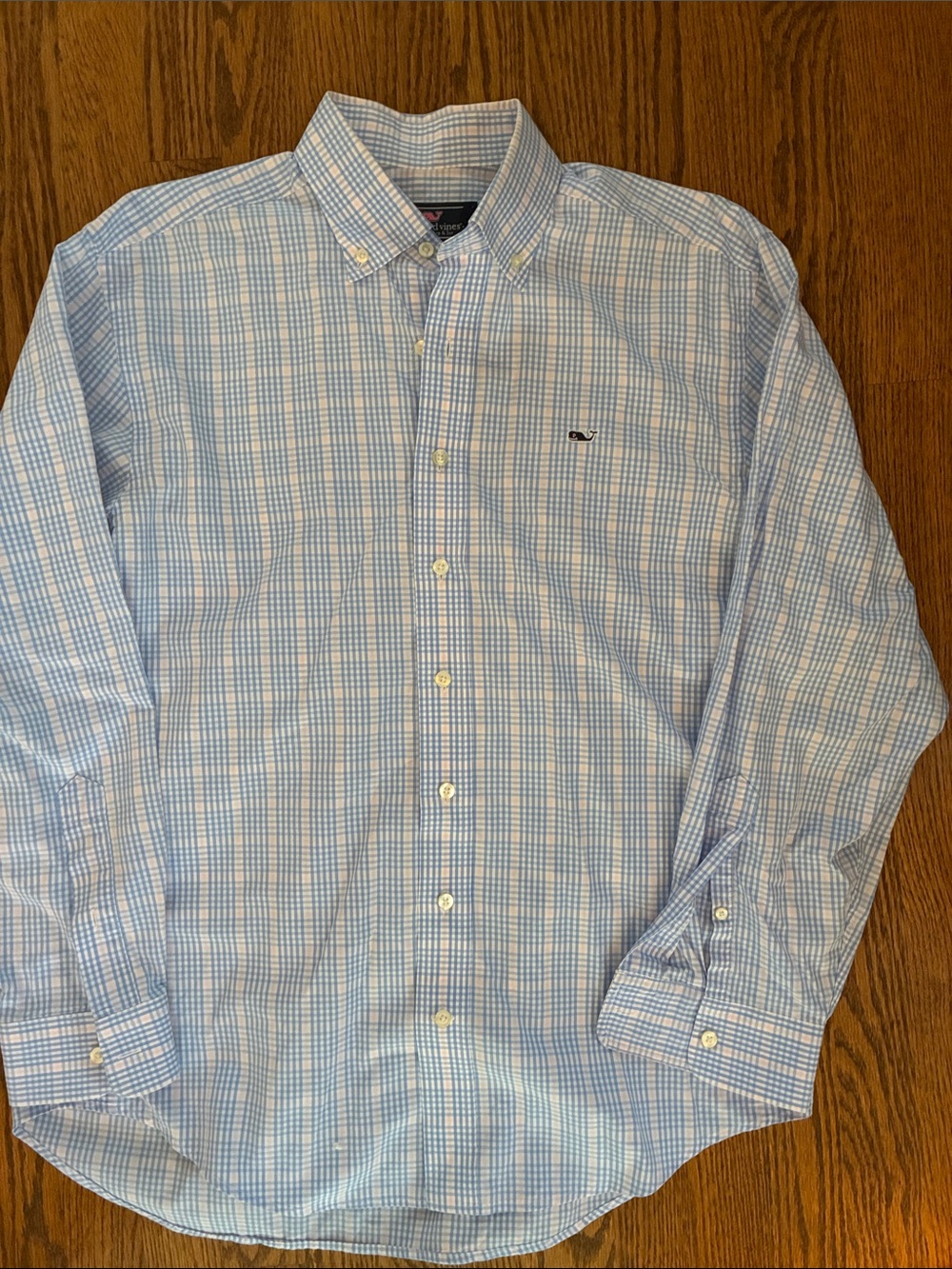 Classic Light Blue Plaid Button-Down Shirt - Men's